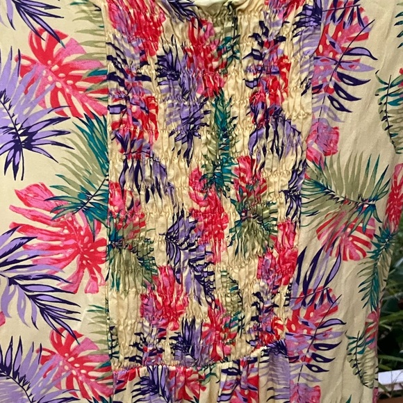 Koret floral Sleeveless V-Neck Sundress front slit PXL rayon - Picture 6 of 9